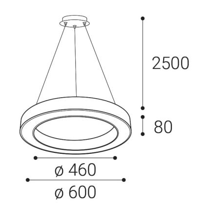 LED2 - LED Dimmable chandelier on a string SATURN LED/50W/230V 3000K/4000K black