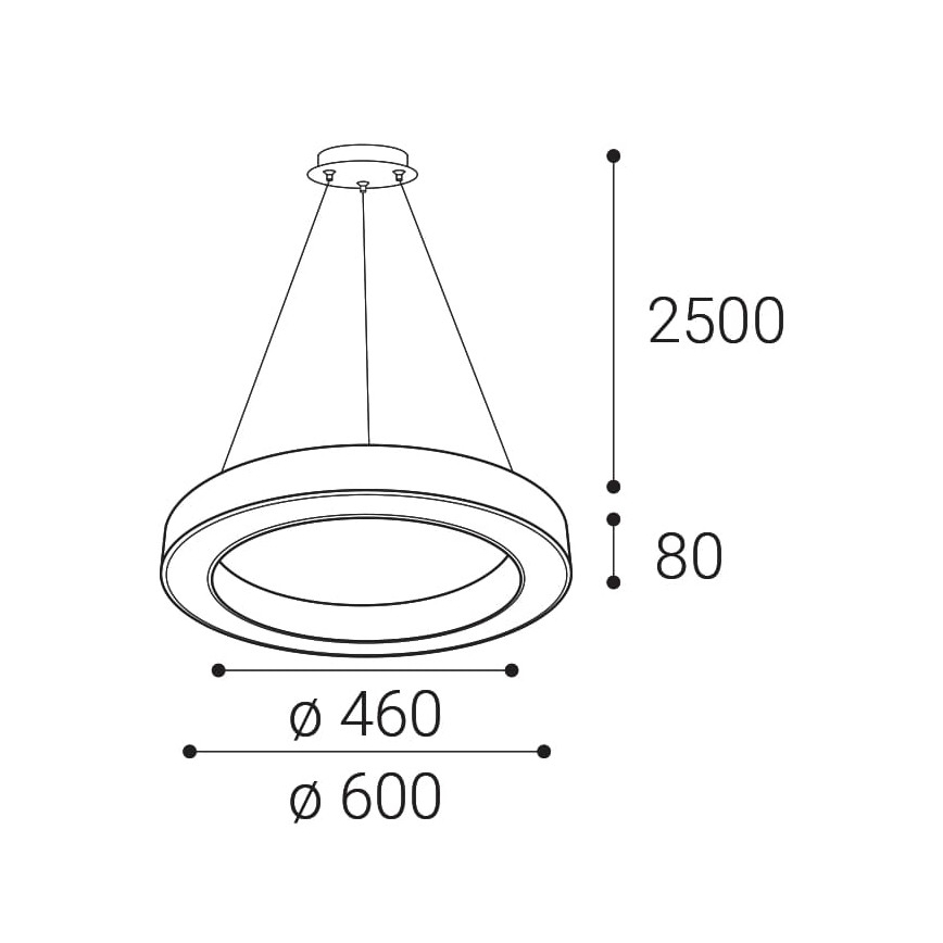 LED2 - LED Dimmable chandelier on a string SATURN LED/50W/230V 3000K/4000K black