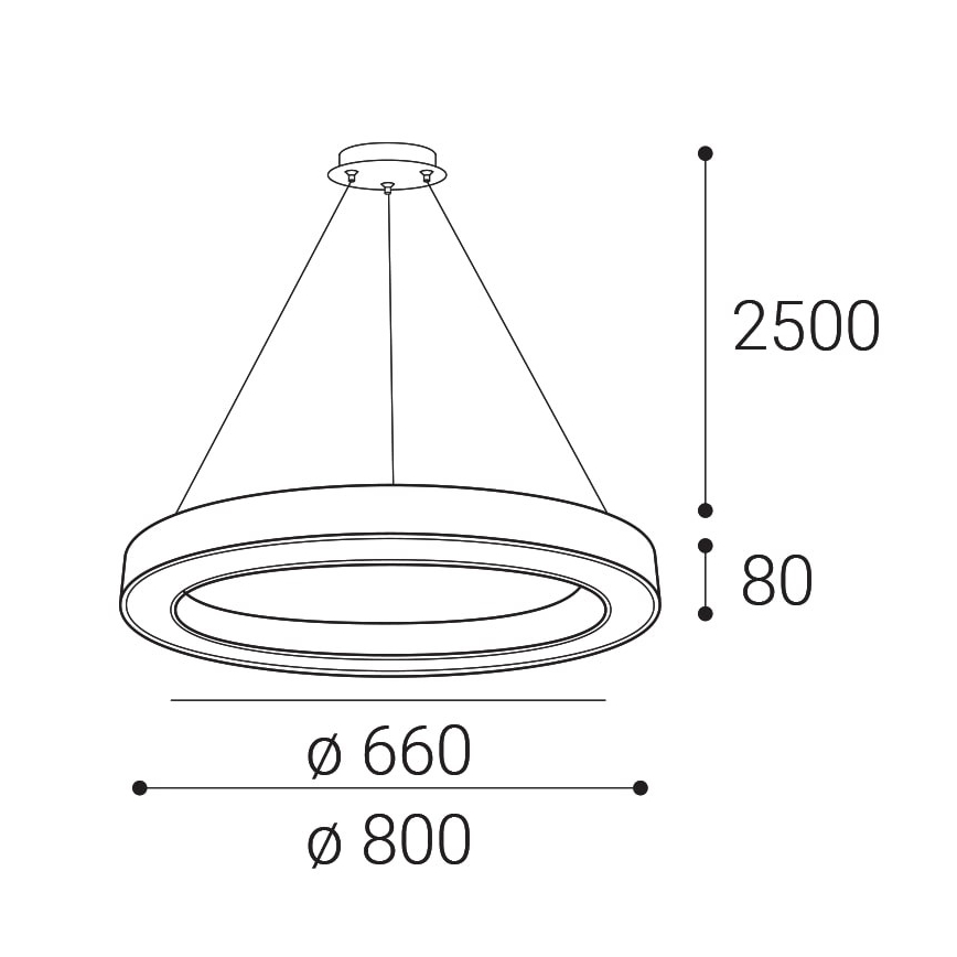 LED2 - LED Dimmable chandelier on a string SATURN LED/60W/230V 3000K/4000K black