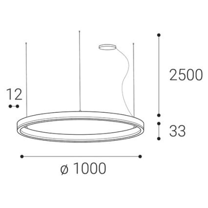 LED2 - LED Dimmable chandelier on a string SATURN LED/80W/230V d. 100 cm white