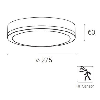 LED2 - LED Outdoor ceiling light with a sensor KERY LED/18W/230V IP65 black