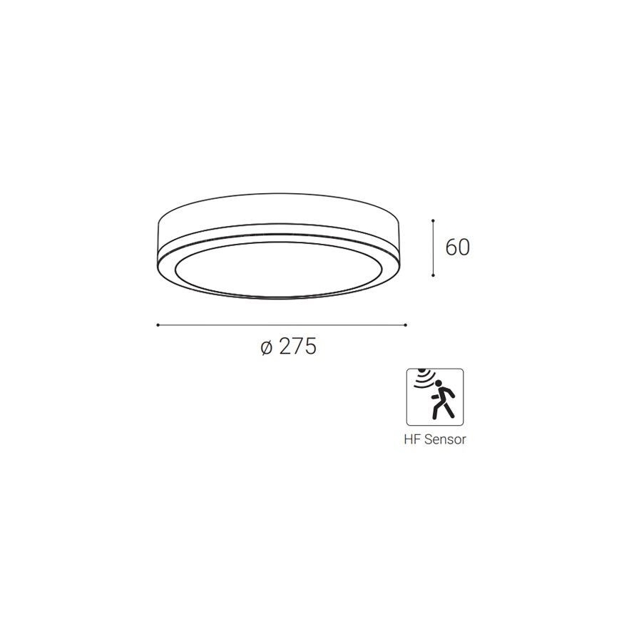 LED2 - LED Outdoor ceiling light with a sensor KERY LED/18W/230V IP65 black