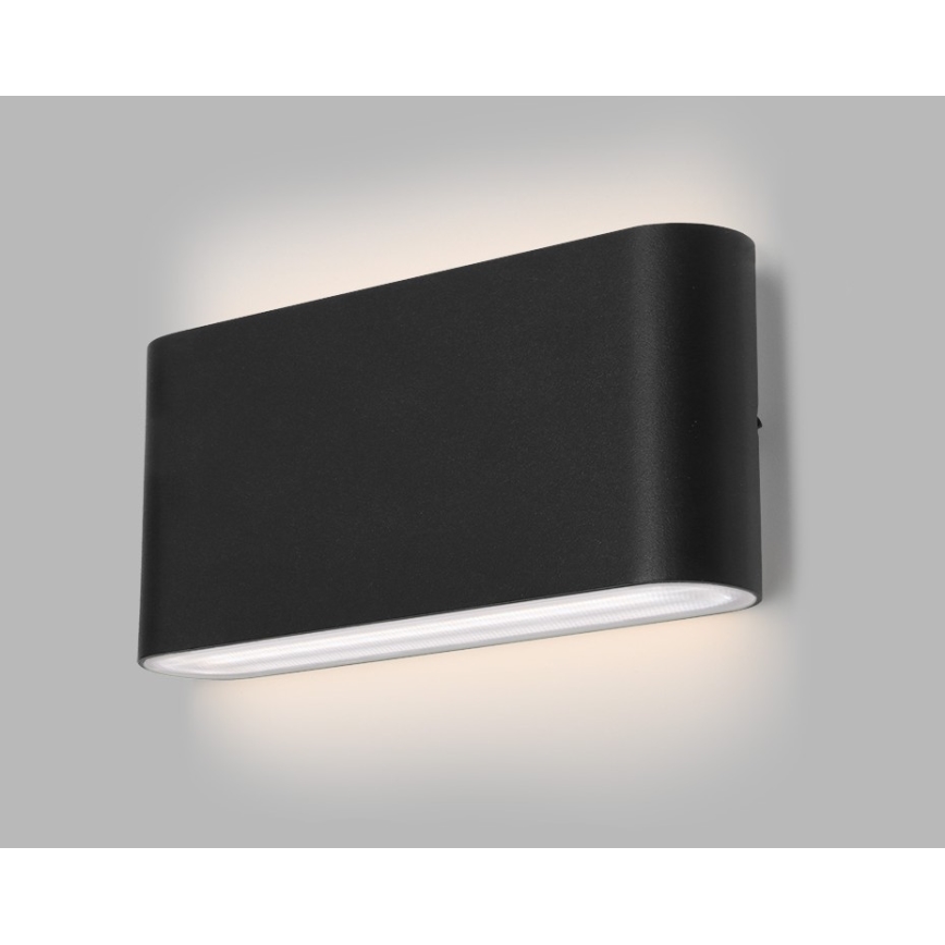 LED2 - LED Outdoor wall light FLAT 2xLED/5W/230V IP65 3000K/4000K/5700K black