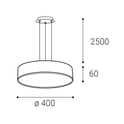 LED2 - Pendant light on cable MONO SLIM LED/30W/230V 2700/3000K/4000K Ø 40 cm black