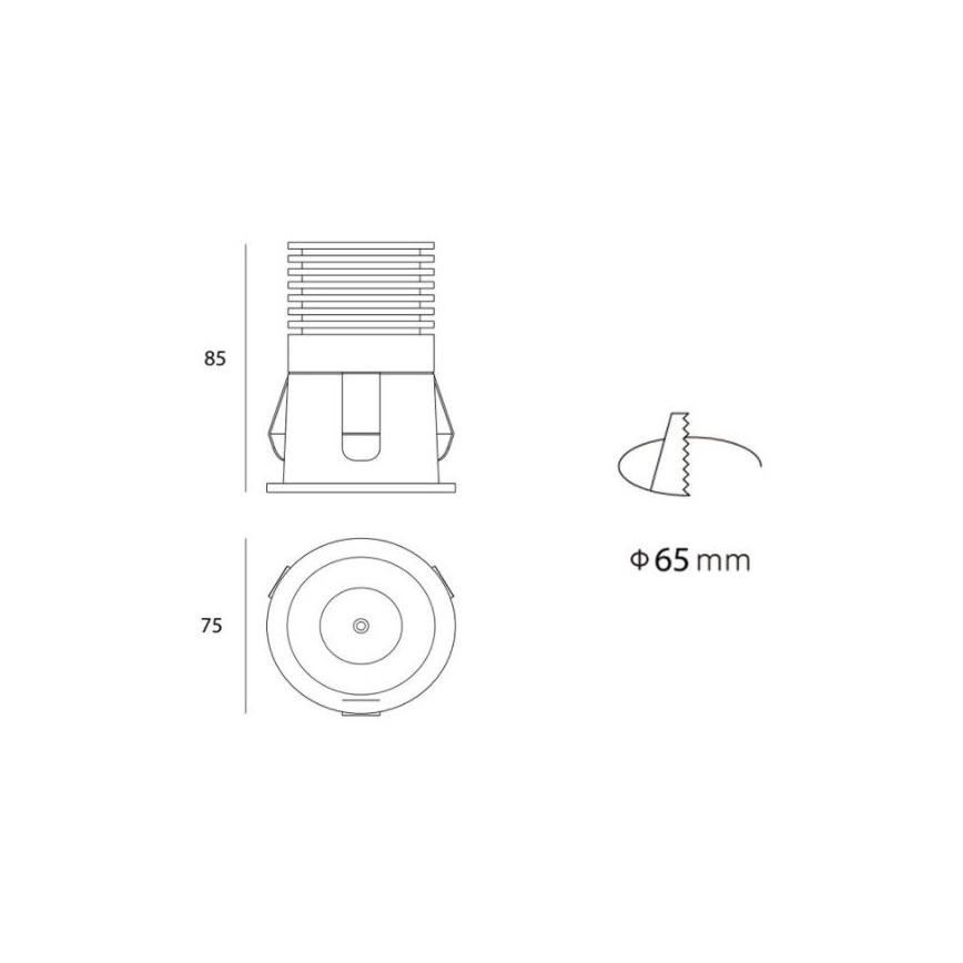 LED2 - LED Recessed spotlight RAY LED/10W/230V white IP44