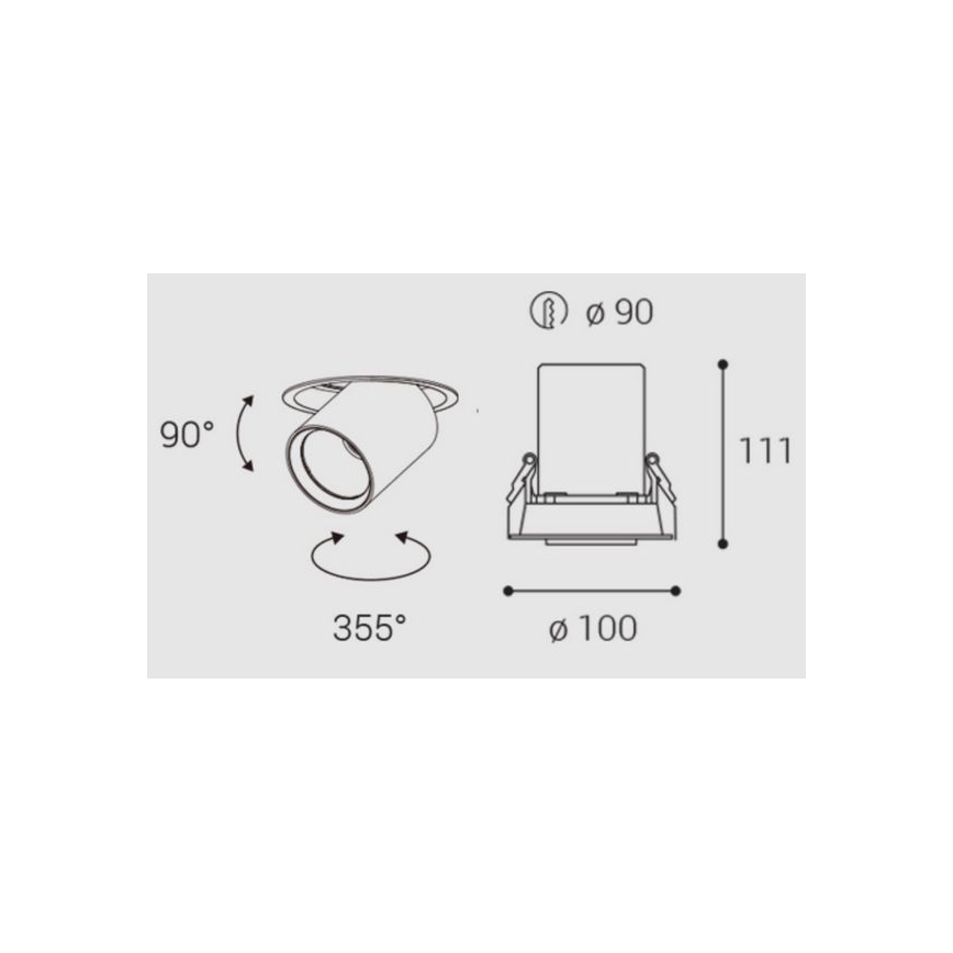 LED2 - LED suspended ceiling light HIDE LED/20W/230V CRI 90 black