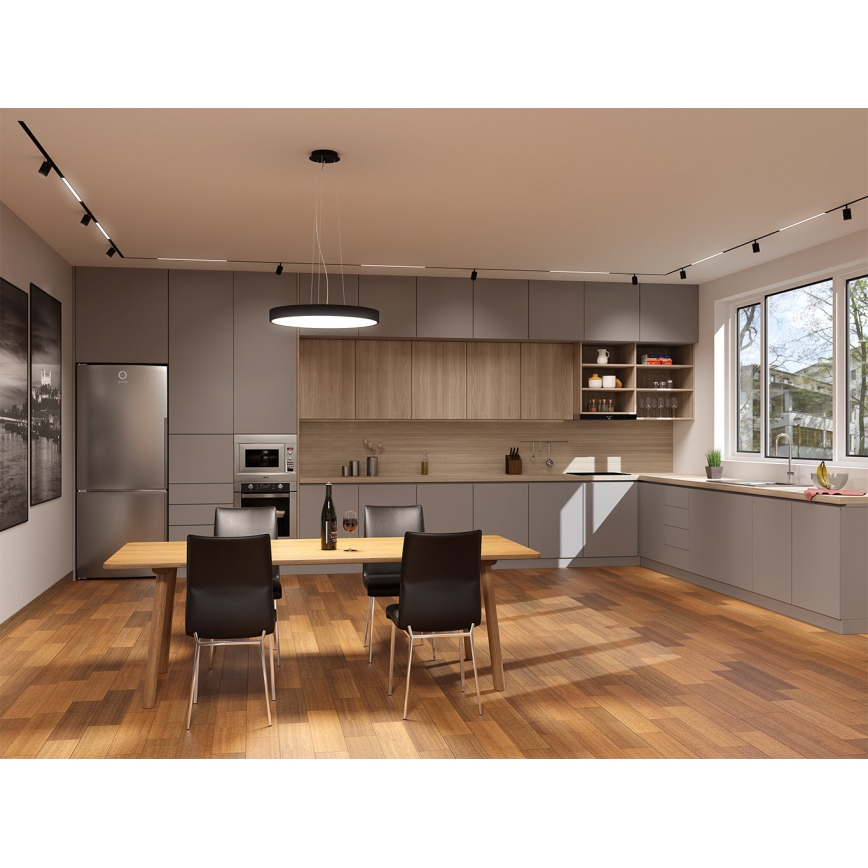 LED2 - MONO SLIM LED pendant light on cable, 30W, 230V, 3000K/4000K, Ø 40 cm, black