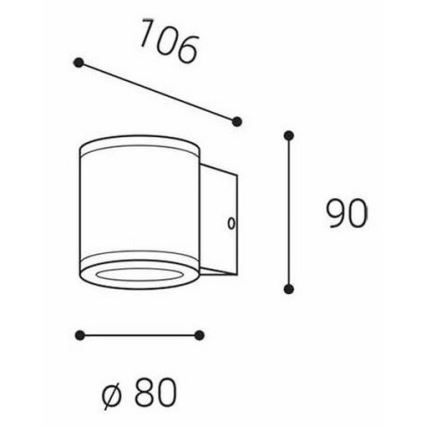 LED2 - Outdoor wall light MIDO 1xGU10/50W/230V anthracite IP54