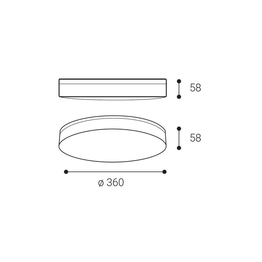 LED2 - YPSO LED Bathroom Ceiling Light 30W, 230V, 3000/4000K (switchable), IP54, Ø36 cm, White