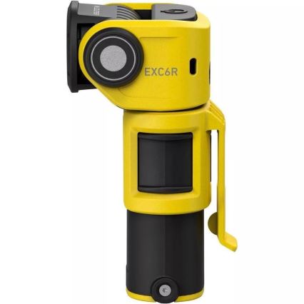 Ledlenser EXC6R - Dimmable Rechargeable LED Flashlight with Charging Station, 1900 mAh Battery, IP68, 300 lm, up to 10 h Runtime, Yellow