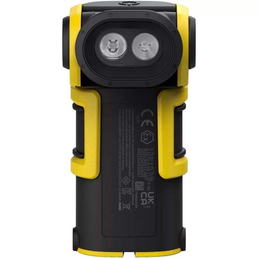 Ledlenser EXC6R - Dimmable Rechargeable LED Flashlight with Charging Station, 1900 mAh Battery, IP68, 300 lm, up to 10 h Runtime, Yellow