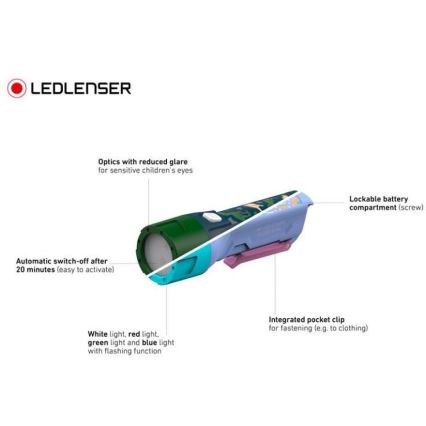 Ledlenser KIDBEAM4 DINO - LED Dimmable Kids' Flashlight LED/2xAAA IP44 green