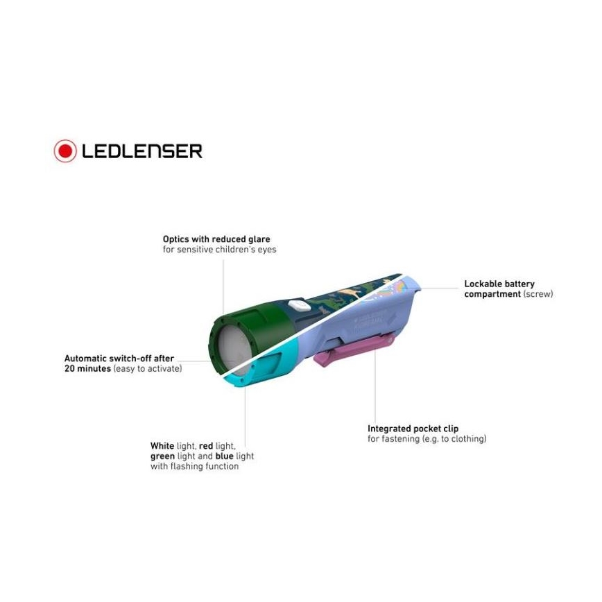 Ledlenser KIDBEAM4 DINO - LED Dimmable Kids' Flashlight LED/2xAAA IP44 green