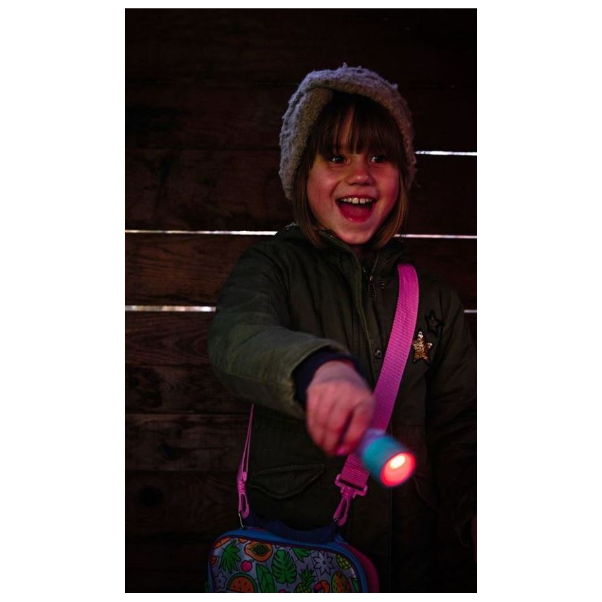Ledlenser KIDBEAM4 RAINBOW - Dimmable LED Kids' Flashlight LED/2xAAA IP44 Purple