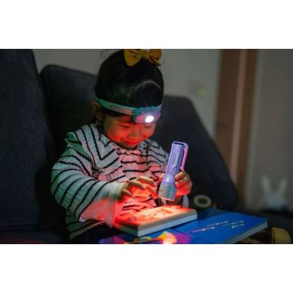 Ledlenser KIDBEAM4 RAINBOW - Dimmable LED Kids' Flashlight LED/2xAAA IP44 Purple