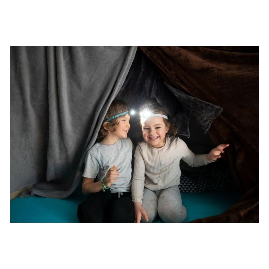 Ledlenser KIDLED4R DINO - Dimmable Rechargeable Children's LED Headlamp, 280 mAh, IPX4, 40 lm, 18 h, green