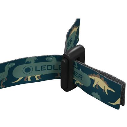 Ledlenser KIDLED4R DINO - Dimmable Rechargeable Children's LED Headlamp, 280 mAh, IPX4, 40 lm, 18 h, green