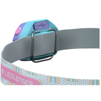Ledlenser KIDLED4R RAINBOW - Dimmable Rechargeable Kids' LED Headlamp LED/280 mAh IPX4 40lm 18 h Purple