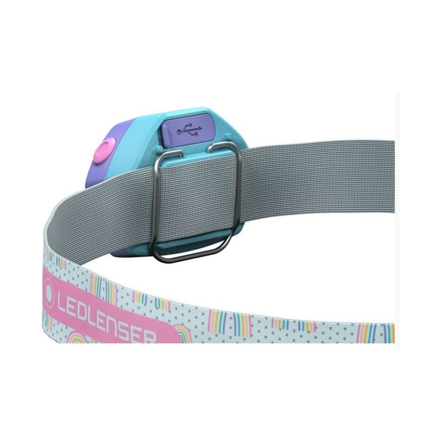 Ledlenser KIDLED4R RAINBOW - Dimmable Rechargeable Kids' LED Headlamp LED/280 mAh IPX4 40lm 18 h Purple