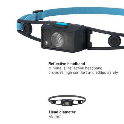 Ledlenser NEO1R - Dimmable Rechargeable LED Headlamp LED/730 mAh IP67 250 lm 15 h Blue