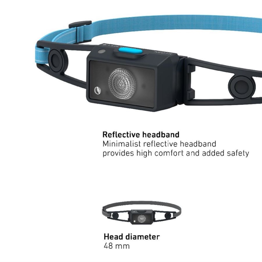 Ledlenser NEO1R - Dimmable Rechargeable LED Headlamp LED/730 mAh IP67 250 lm 15 h Blue