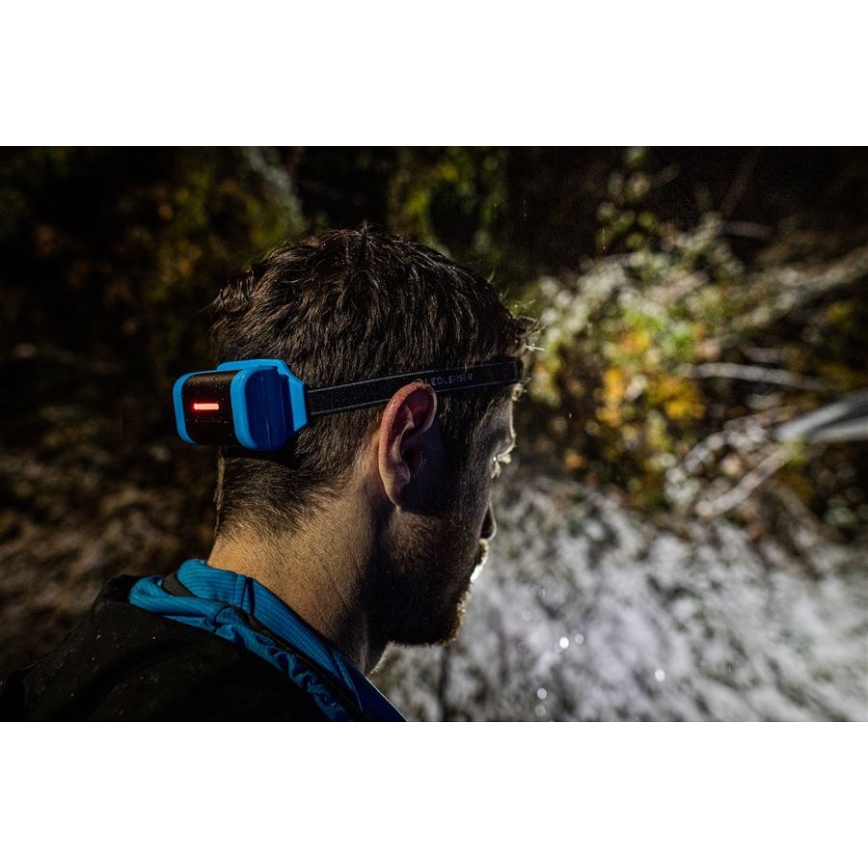 Ledlenser NEO9R - Dimmable Rechargeable LED Headlamp, 5000 mAh, IP54, 1200 lm, 120 h, Black/Blue