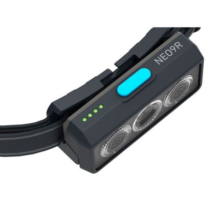 Ledlenser NEO9R - Dimmable Rechargeable LED Headlamp, 5000 mAh, IP54, 1200 lm, 120 h, Black/Blue