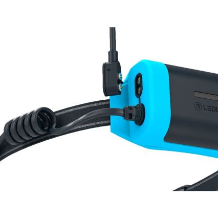 Ledlenser NEO9R - Dimmable Rechargeable LED Headlamp, 5000 mAh, IP54, 1200 lm, 120 h, Black/Blue
