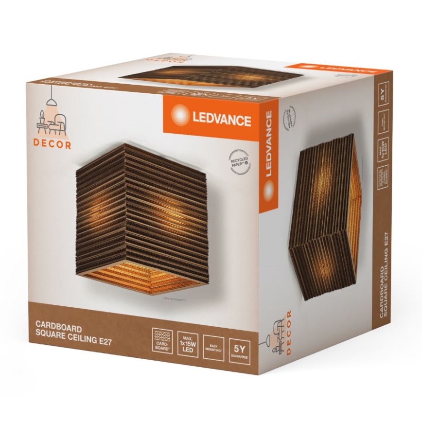 Ledvance - Ceiling light DECOR CARDBOARD 1xE27/15W/230V 25x25 cm