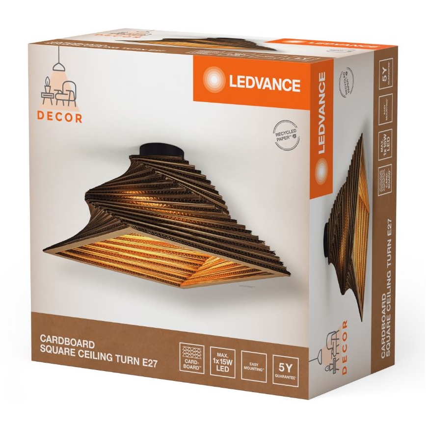 Ledvance - Ceiling light DECOR CARDBOARD 1xE27/15W/230V 40x40 cm