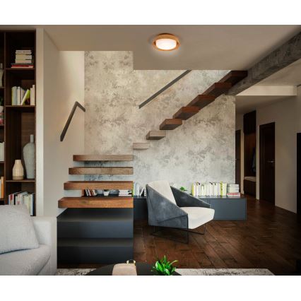 Ledvance - Ceiling light ORBIS MADRID 2xE27/10W/230V wood