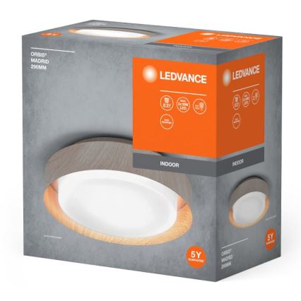 Ledvance - Ceiling light ORBIS MADRID 2xE27/10W/230V wood