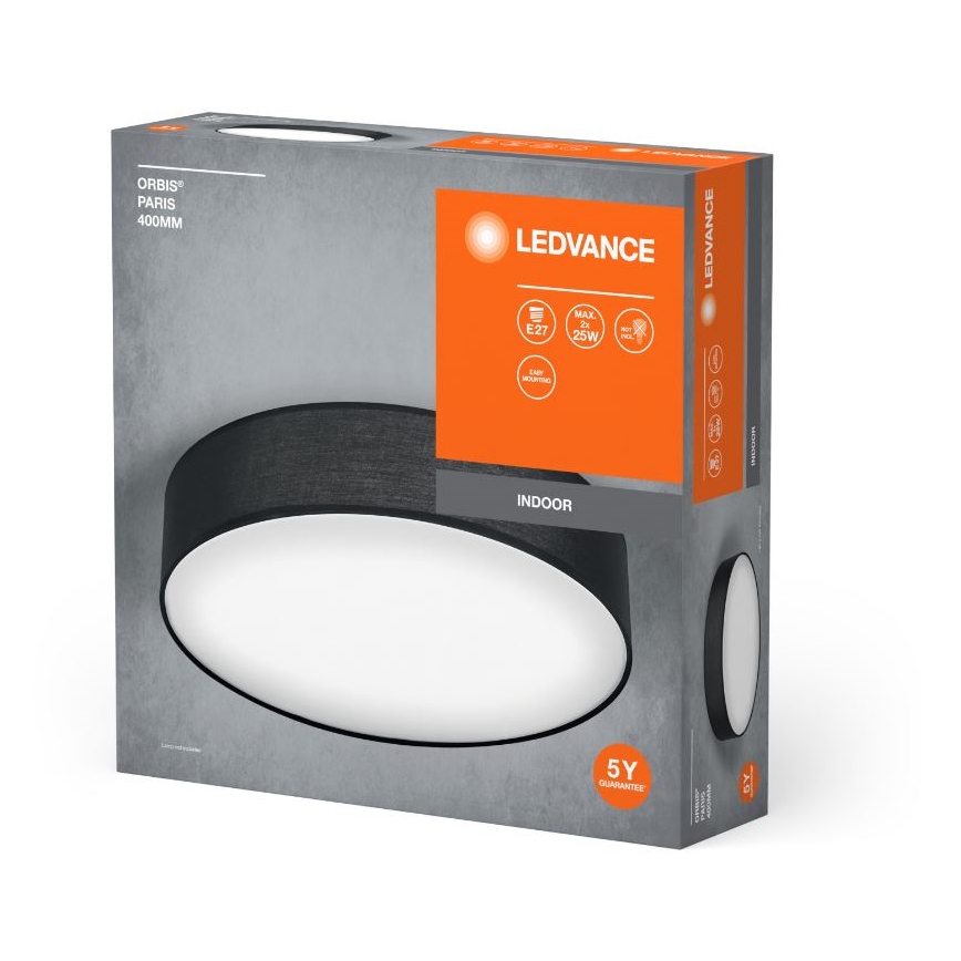Ledvance - Ceiling light ORBIS PARIS 2xE27/25W/230V black