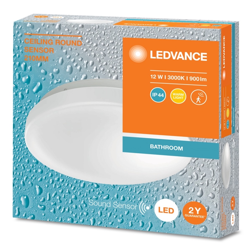 Ledvance - LED Bathroom Ceiling Light with Dusk Sensor CEILING ROUND LED/12W/230V IP44