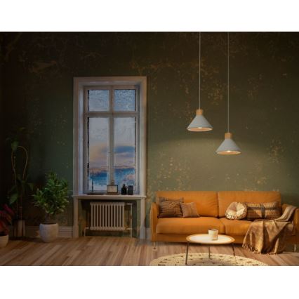 Ledvance - Chandelier on a string DECOR CONCRETE 1xE27/15W/230V d. 22 cm concrete grey