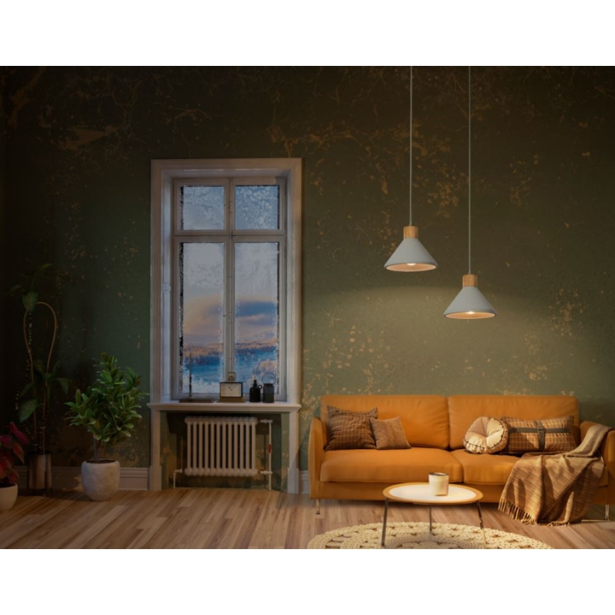Ledvance - Chandelier on a string DECOR CONCRETE 1xE27/15W/230V d. 22 cm concrete grey