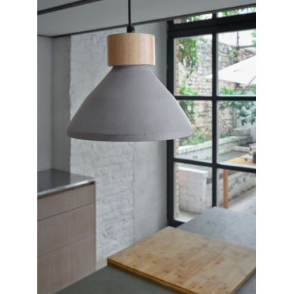 Ledvance - Chandelier on a string DECOR CONCRETE 1xE27/15W/230V d. 22 cm concrete grey