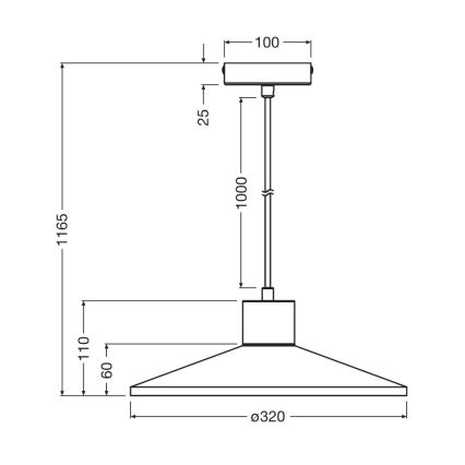 Ledvance - Chandelier on a string DECOR CONCRETE 1xE27/15W/230V d. 32 cm concrete grey