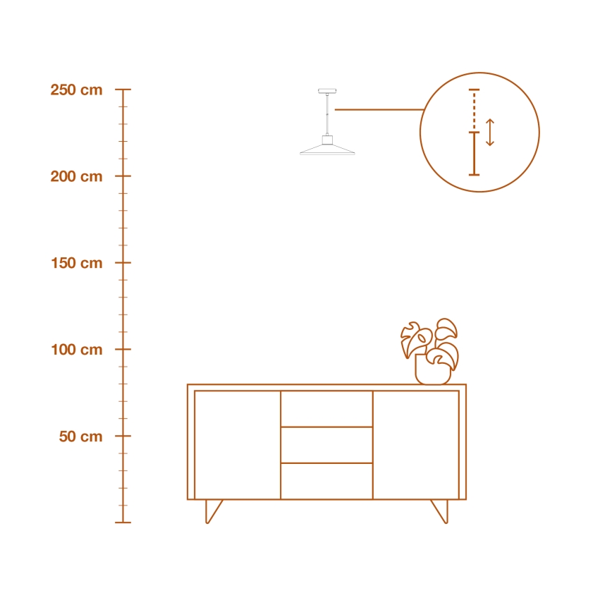 Ledvance - Chandelier on a string DECOR PLASTER 1xE27/25W/230V d. 32 cm plaster white