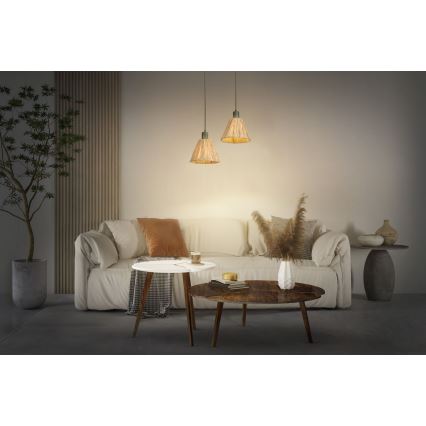 Ledvance - Chandelier on a string DECOR RAFFIA 1xE27/15W/230V raffia bast