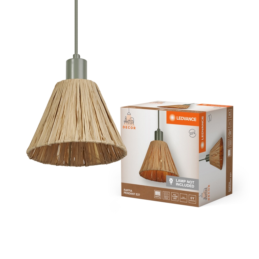 Ledvance - Chandelier on a string DECOR RAFFIA 1xE27/15W/230V raffia bast