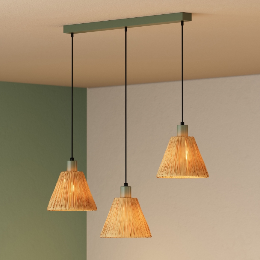 Ledvance - Chandelier on a string DECOR RAFFIA 3xE27/15W/230V raffia bast