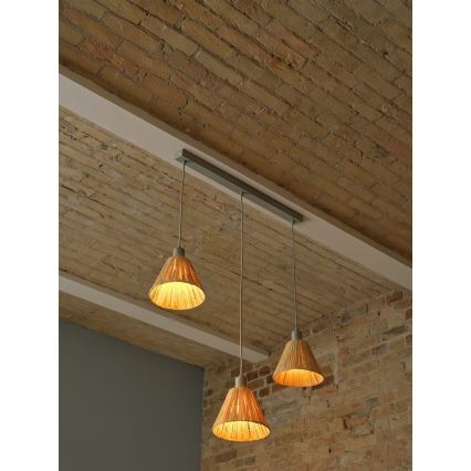 Ledvance - Chandelier on a string DECOR RAFFIA 3xE27/15W/230V raffia bast