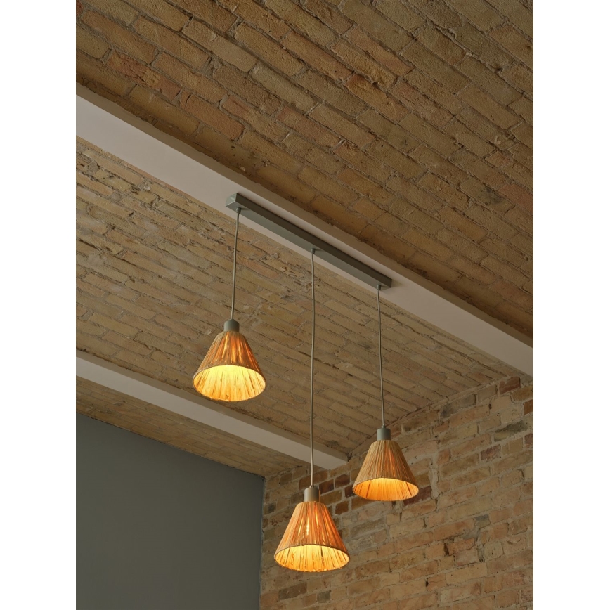 Ledvance - Chandelier on a string DECOR RAFFIA 3xE27/15W/230V raffia bast