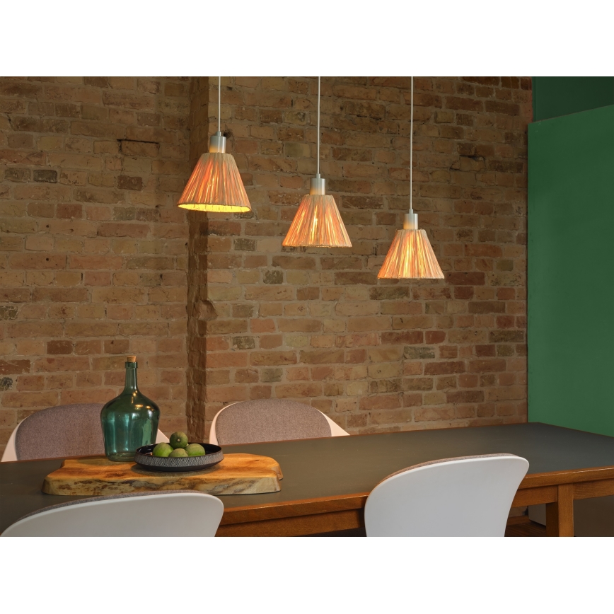 Ledvance - Chandelier on a string DECOR RAFFIA 3xE27/15W/230V raffia bast