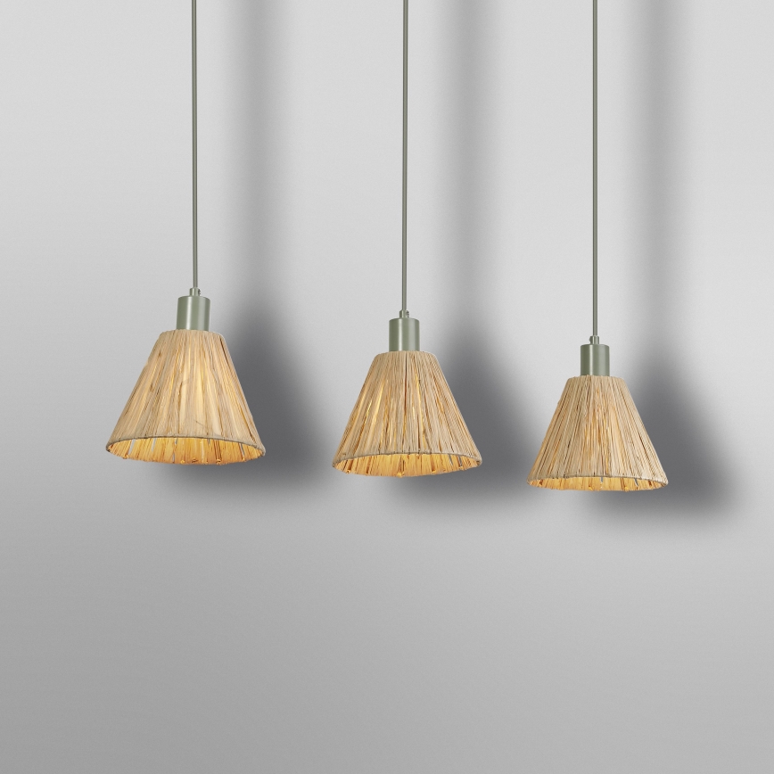 Ledvance - Chandelier on a string DECOR RAFFIA 3xE27/15W/230V raffia bast