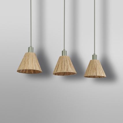 Ledvance - Chandelier on a string DECOR RAFFIA 3xE27/15W/230V raffia bast