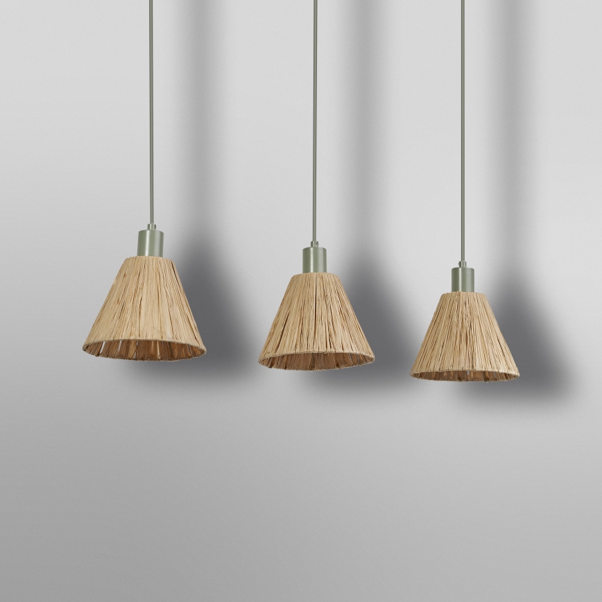 Ledvance - Chandelier on a string DECOR RAFFIA 3xE27/15W/230V raffia bast