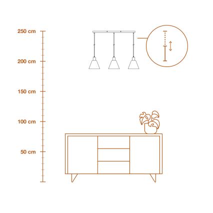 Ledvance - Chandelier on a string DECOR RAFFIA 3xE27/15W/230V raffia bast