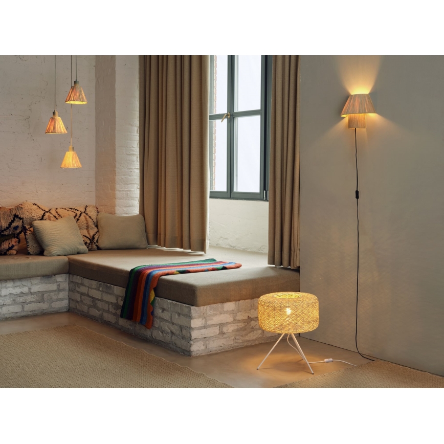 Ledvance - Chandelier on a string DECOR RAFFIA 3xE27/15W/230V raffia bast